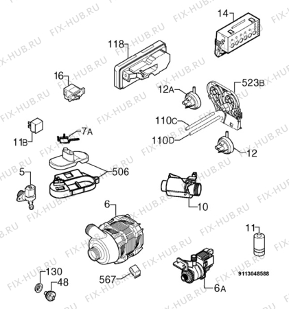 Взрыв-схема посудомоечной машины Rex Electrolux RSF64010X - Схема узла Electrical equipment 268